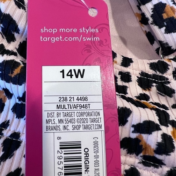 Leopard Ribbed Hipster Bottoms and Bralette  Bikini Women’s Size Plus 14W NEW - Picture 13 of 14